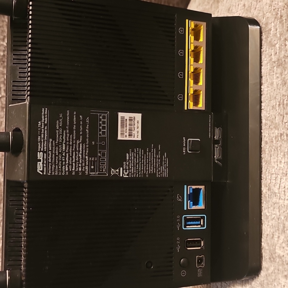 ASUS AC1900 WiFi Router  - Dual Band Gigabit Wireless Internet Router - Picture 2 of 3